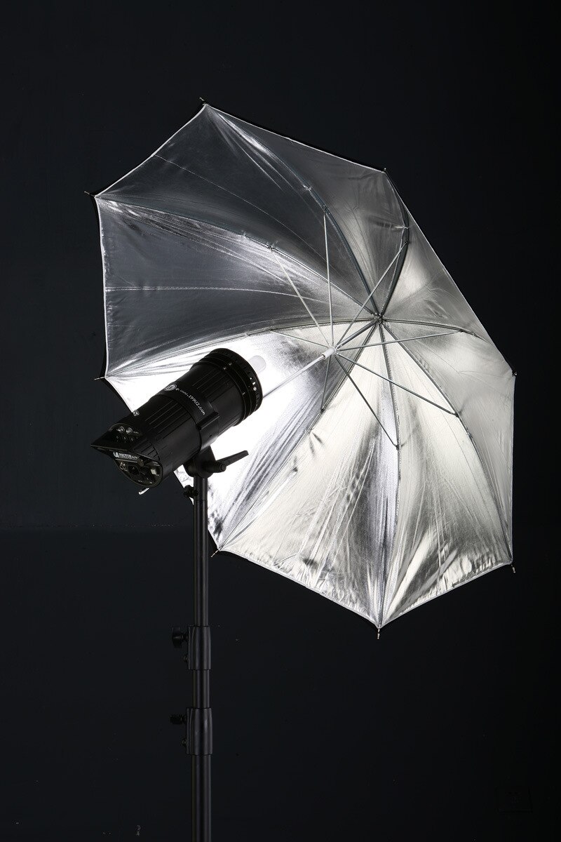 33in 84cm Black & Sliver Lightweight Studio Photography Flim Flash Translucent Reflector Lambency Umbrella Nylon&Aluminum Shaft