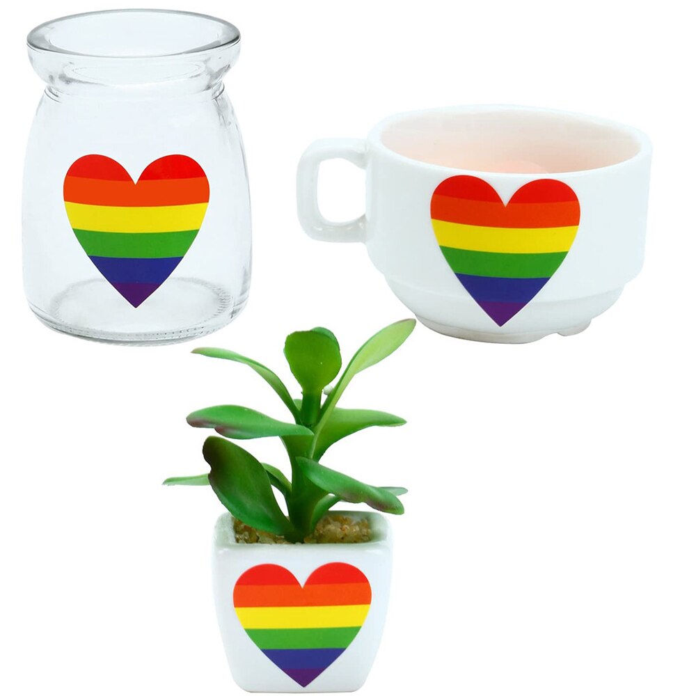 Autocollants pour Gay Pride, étiquette arc-en-ciel, amour, cœur, pâtisserie, 1 pouce, 50 à 500 pièces