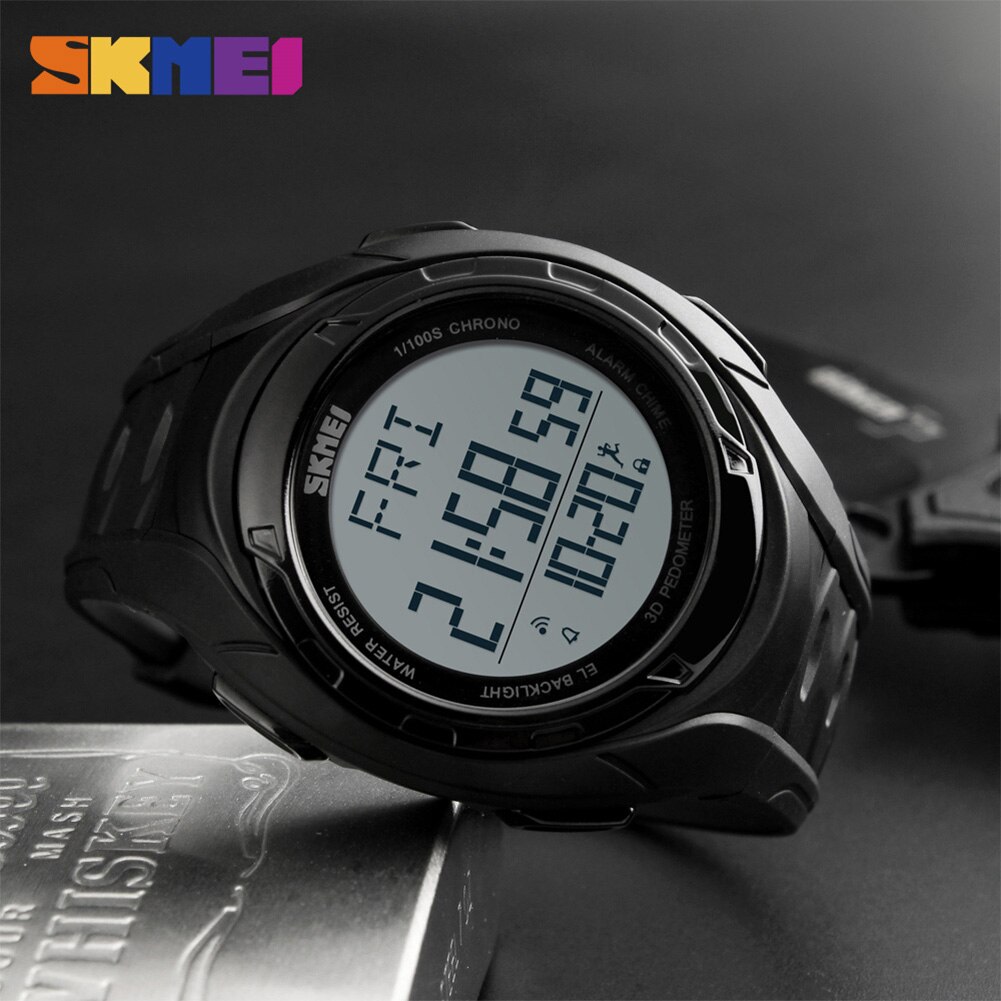 Skmei 1315 heren stappenteller sporthorloge calorieënteller waterdicht digitaal polshorloge el licht