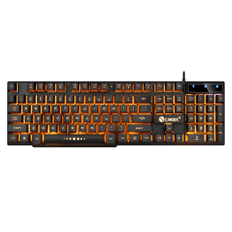 Gtx 300 engelsk usb-grensesnitt kablet spilltastatur og mussett med fargelys vanntett punktastatur, egnet til jobb: Tx30 oransjesvarte