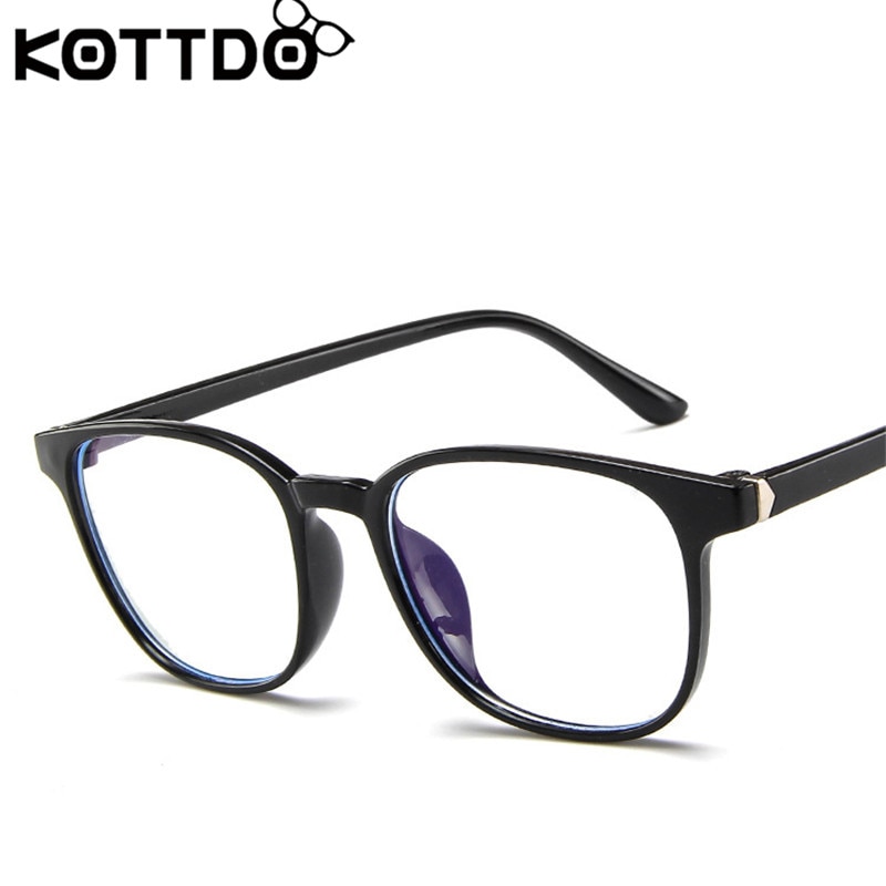 KOTTDO Retro Mens Glasses Frame Computer Eyeglasses Frame Women Anti-blue Light Transparent Clear Pink Plastic Frame