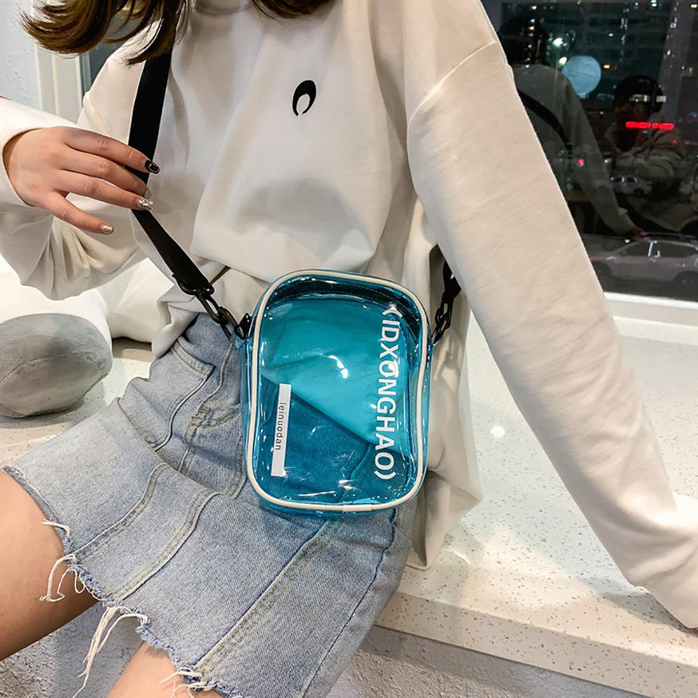 Mode Pvc Vierkante Fanny Pack Banaan Tas Riem Transparante Cosmetische Tas Wilde Messenger Bag Schouder Mode Borst Pocket J08