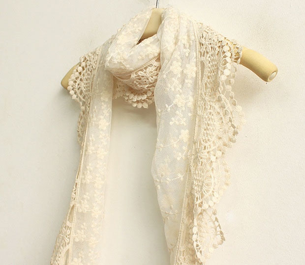 Gothic lace bloemen borduren lolita prinses zoete reizen kwastje foto sjaal vrouwelijke