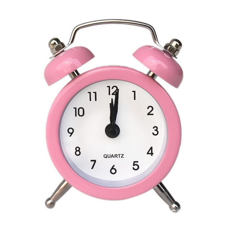 Termómetro voz que habla despertador redondo inalámbrico electrónico probador de la estación meteorológica Digital LCD pantalla reloj de casa: Mini Pink