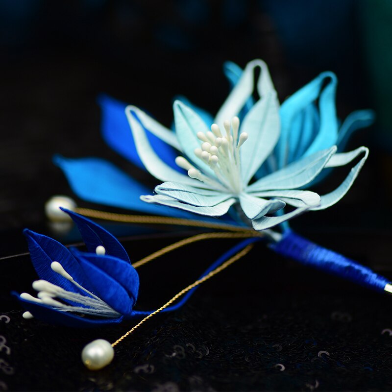 Handmade bun / traditional wrapped flower DIY kit Hair accessories with traditional clothing Silk embroidery thread