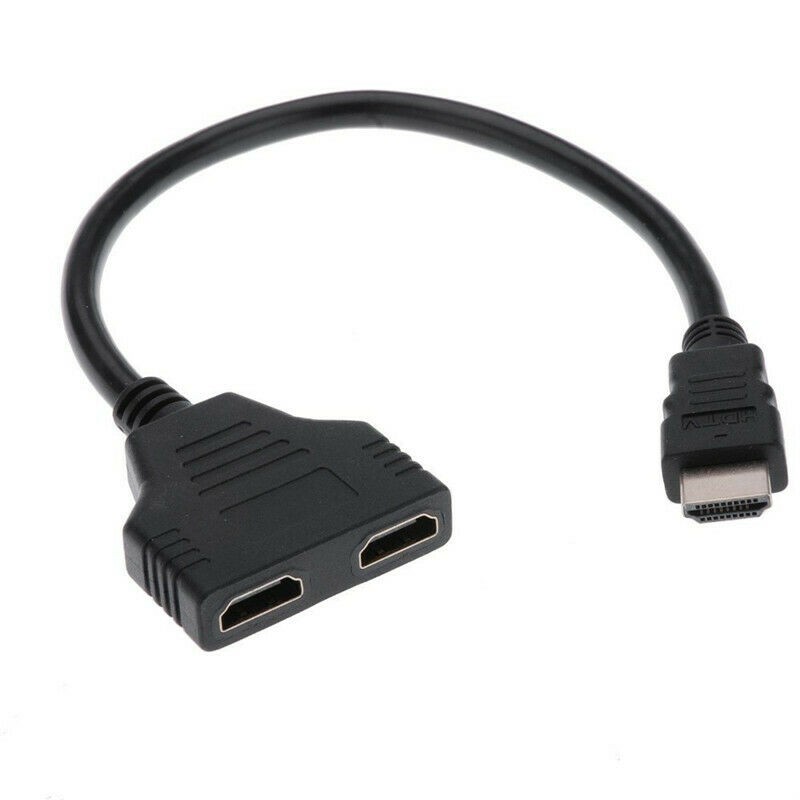 1PC HDMI Splitter 1080P HDMI Male To Double Female Adapter Cable 1 In 2 Out HDMI Converter Connect Cable Cord For games, video