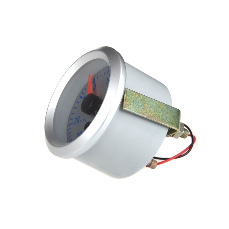 Bil turbo boost / vakuummåler for bil bil 2 &quot; 52mm 0 ~ 30in. hg  / 0 ~ 20 psi blått lys