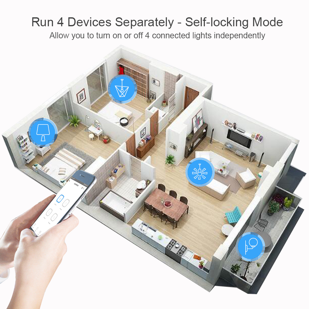 Módulo de interruptor inteligente para el hogar, relé con WiFi de 220V y 2 canales, con autobloqueo, Control remoto por aplicación Tuya Smart Life, funciona con Alexa y Google Home