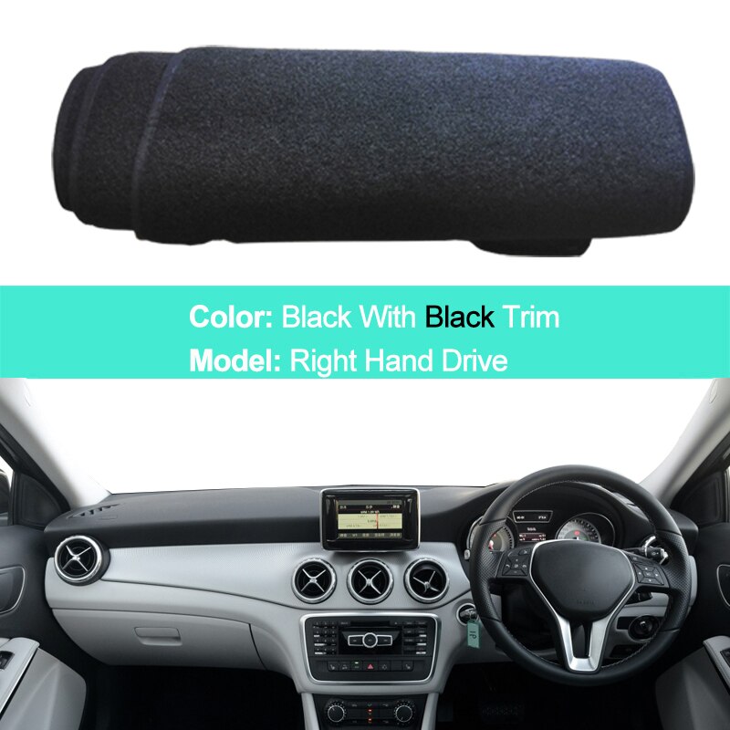 Car Dashboard Cover DashMat For Mercedes Benz GLA X156 GLA180 GLA200 GLA220 GLA250 220 220d AMG: RHD Black