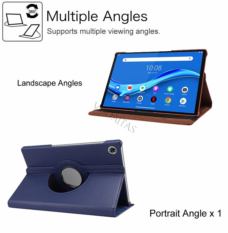 360 obracanie skrzynka dla Lenovo Tab M10 HD 2nd Gen TB-X306F TB-X306X X306 10.1 cal Tablet Funda odwróć stań PU skórzany pokrywy skrzynka