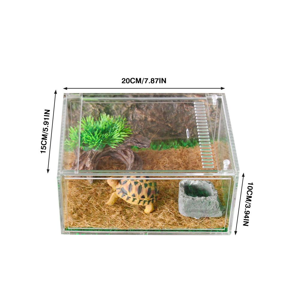 Reptile Tank Insect Spiders Tortoise Lizard Acrylic Transparent Breeding Box Vivarium Lid Reptile Pet Product Terrarium S/L Size