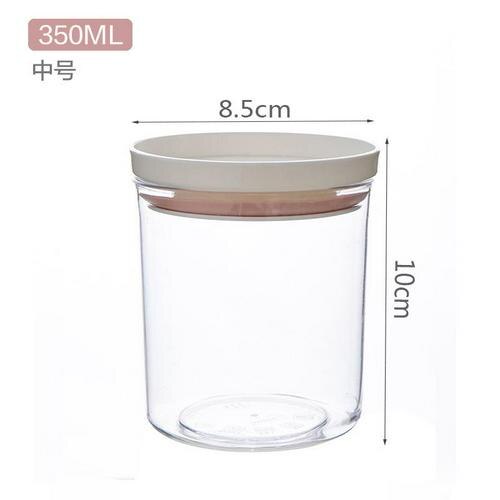 Di Plastica trasparente Contenitore Ermetico Contenitori E Complementi per Cucina Bottiglie Vasi Contenitore di Alimento Grani Tè Chicchi di Caffè Grani Vaso Della Caramella Contenitori: 10x8.5cm rosa