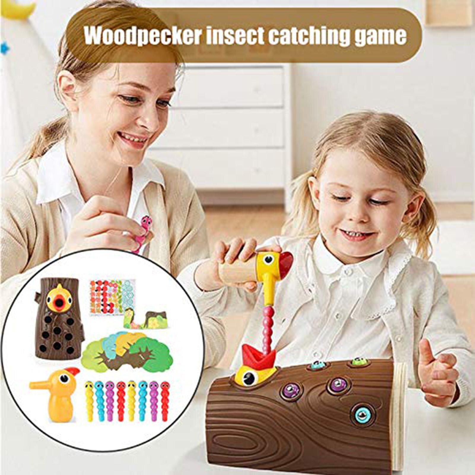 Woodpecker Early Education Toy Woodpecker Catching Bugs Toy Woodpecker Catching Bugs with Magnet Fishing Year