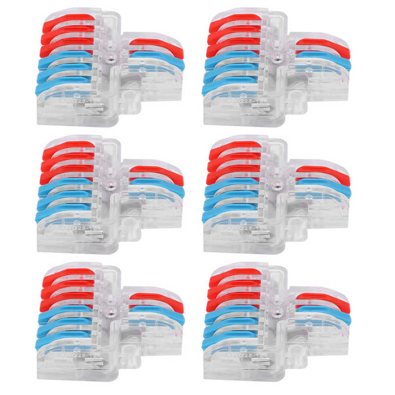 10pcs Electrical Connectors Wire Block Quick Splice Terminal Blocks 2 Inet 6 Outlet LT-623 Transparent Fast Wire Connector