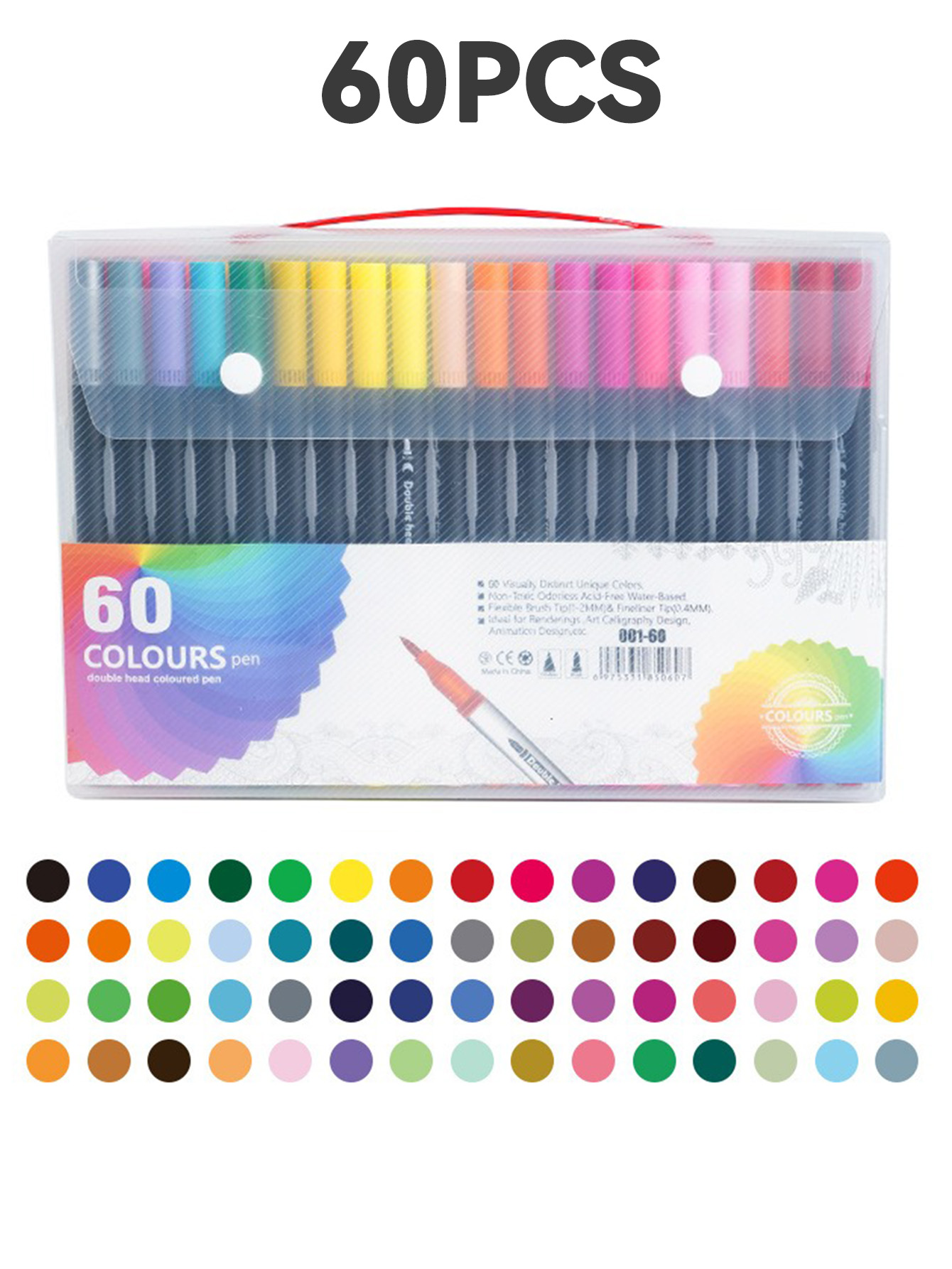 12/24/36/60/80/100/120 Colors Dual Markers Brush Pen Fine Double Tip Art Marker Coloring Hand Lettering Drawing School Supplied: light green