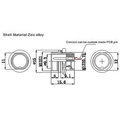 Conector Circular de aviación GX12, 2 pines, 3 pines, 4 pines, 5 pines, 6 pines, 7 pines, enchufe macho y hembra, diámetro RS765, 12mm, 7/16&quot;