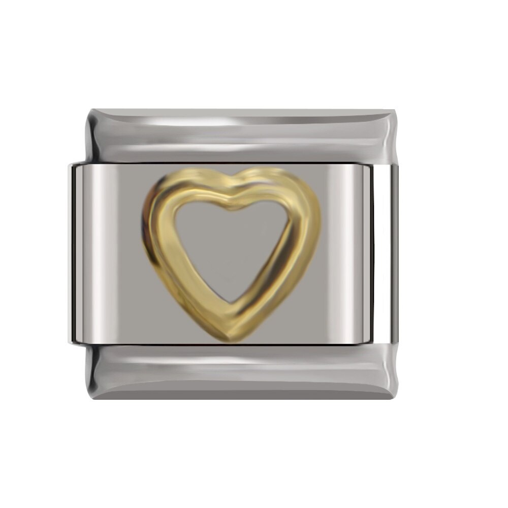 Fyour Original Romantic Love Heart Charm Links Fit 9mm Bracelet Stainless Steel Diy Making DJTop14: C3