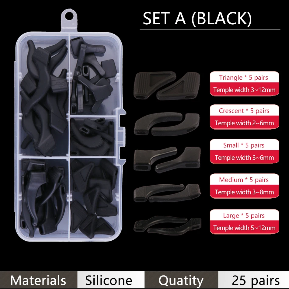 Retenue de lunettes, ensembles de lunettes de soleil, crochet d'oreille antidérapant en Silicone
