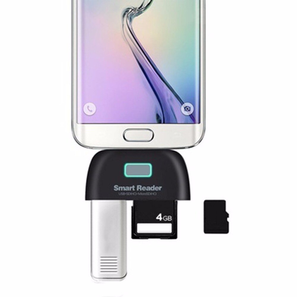 2 in 1 OTG Smart Card Reader TF SD Micro USB Charge Port USB 2.0 Date Transfer for Samsung for Andriod Phone Tablet