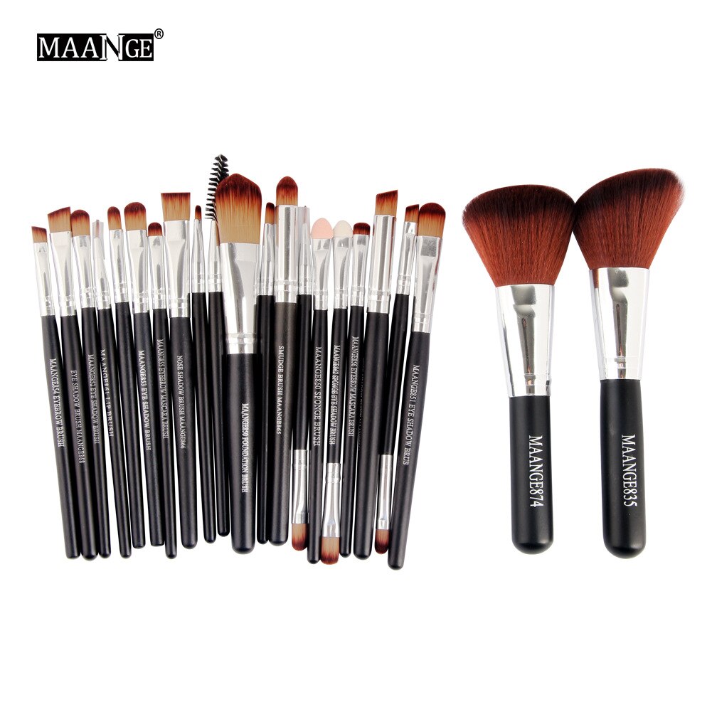 Maage 22/20/18 stuks make-up kwastenset oogschaduw wenkbrauw eyeliner kwast meerkleurig nylon haar plastic handvat: 05