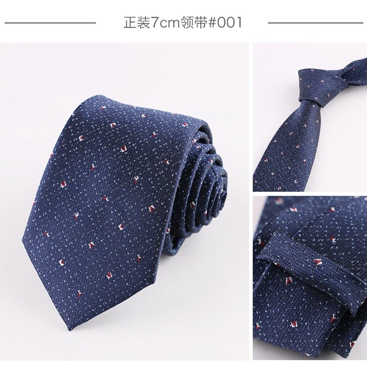 7cm slips kostym randig bankett slips brudgum man gentleman bröllopsklänning jacquard slips gravatas para homens: 001