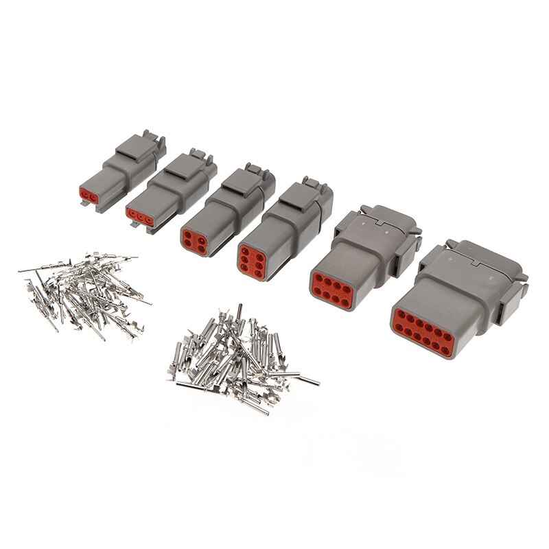 16 Set Waterproof Electrical Connector Kit Metal Terminal Aluminum Plastic Ecu Housing Automotive Sealed Plug with 2-12 Pins