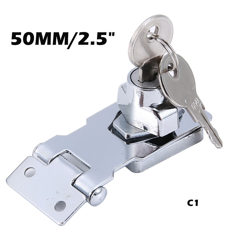 50/75/100mm Lock Cylinder Hasp Copper Core Self Locking Security Staple for Shed Cupboard Drawer Door Locker