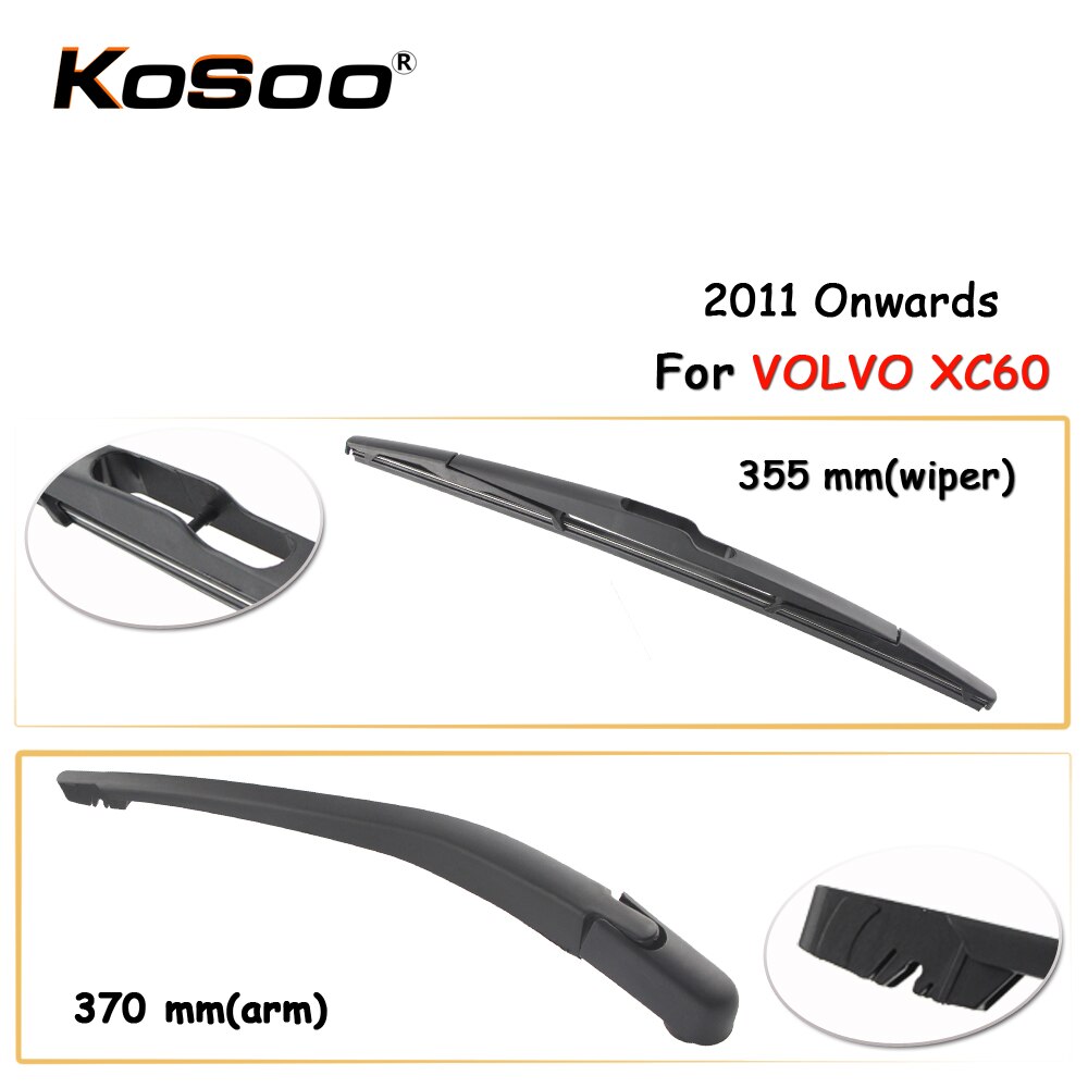 Kosoo Auto Rear Auto Wisser Voor Volvo XC60, 355 Mm Vanaf Achterruit Ruitenwisserbladen Arm, Auto Accessoires