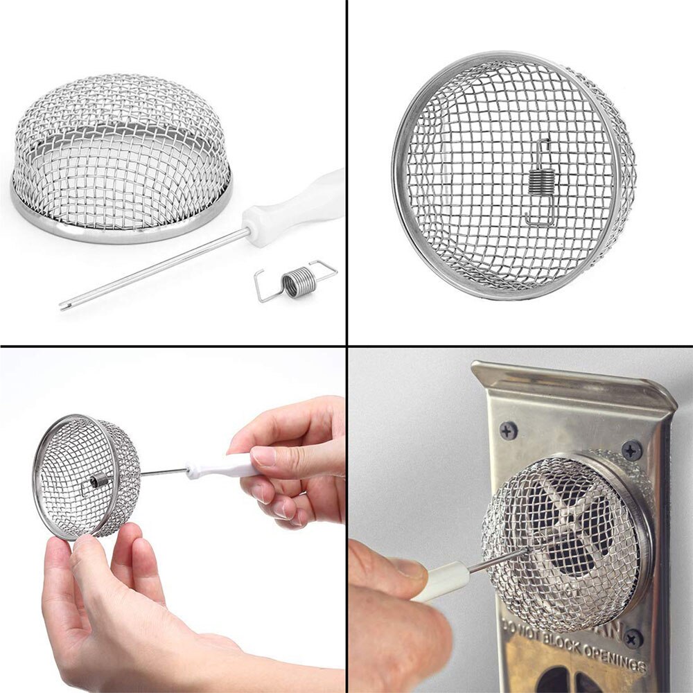 Iztoss 2- pack flygande insektsnät rv ugnsventilkåpa 2.8 tums nät i rostfritt stål med byte av installationsverktyg