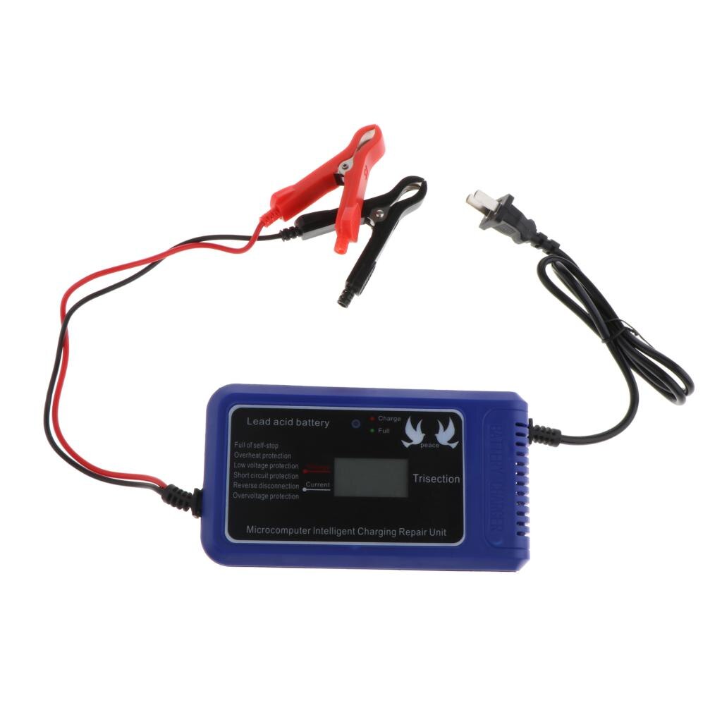 10A Car Motorcycle Battery Charger LCD Display Motorcycle Pulse Repair Charger
