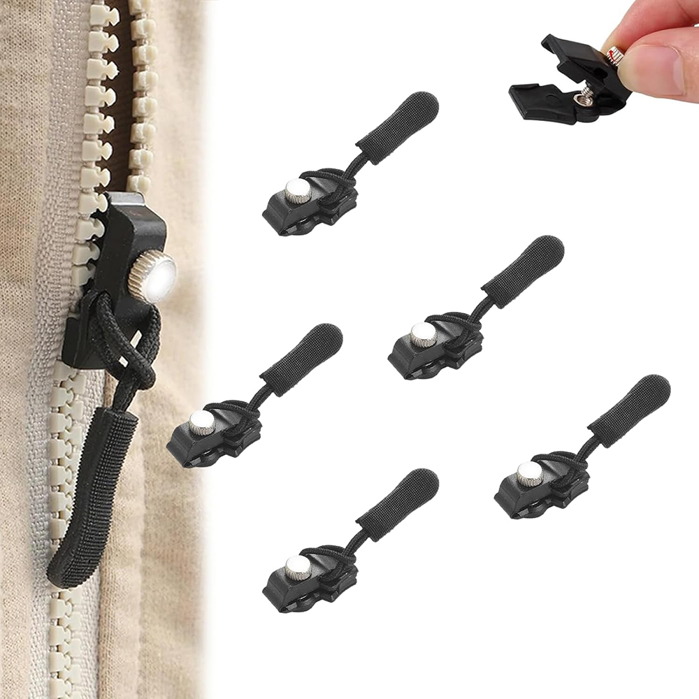 Reißverschluss-Reparaturset, 12-teilig, universeller Ersatz-Reißverschluss, schnelle Installation, abnehmbare Griffe, Reißverschlussköpfe, Reißverschluss-Fixierer für Gepäck, Taschen
