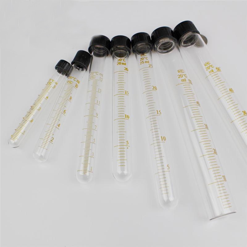 2pcs/lot 10ml Glass Test Tube with Screw Cap Calibration Test Tube Laboratory Supplies