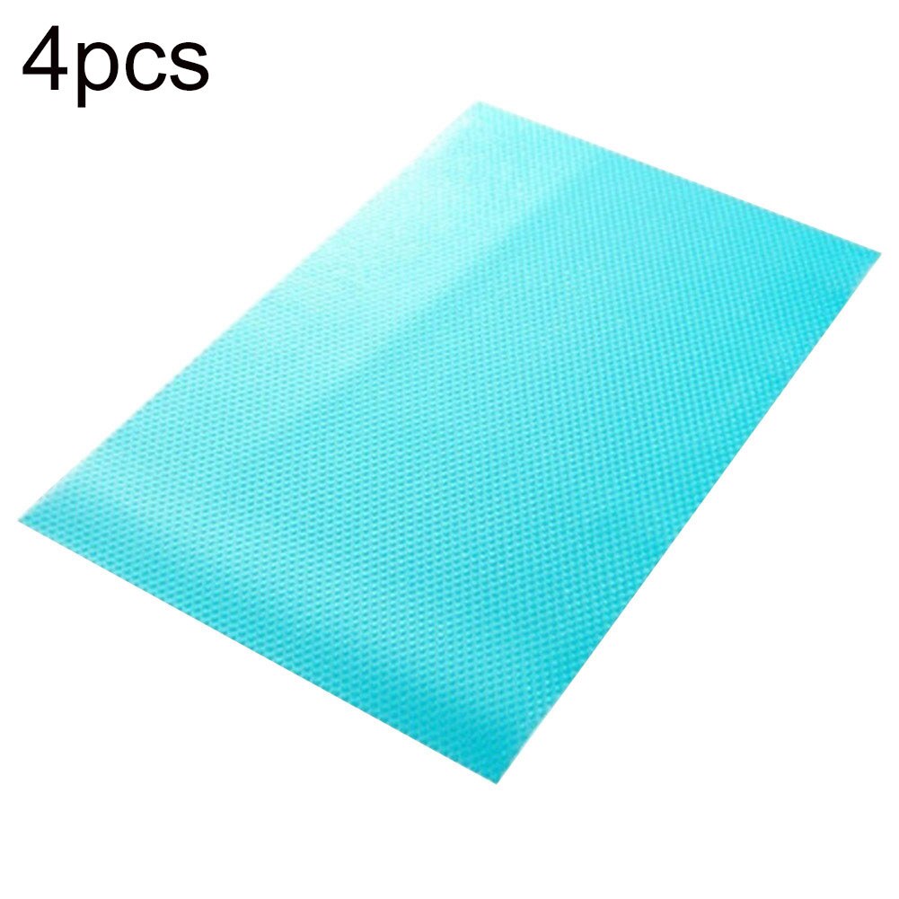 Tapis de réfrigérateur imperméable antisalissure, Absorption d&#39;humidité, antidérapant, anti-moisissure, outils de cuisine, 4 pièces: BLEU CIEL
