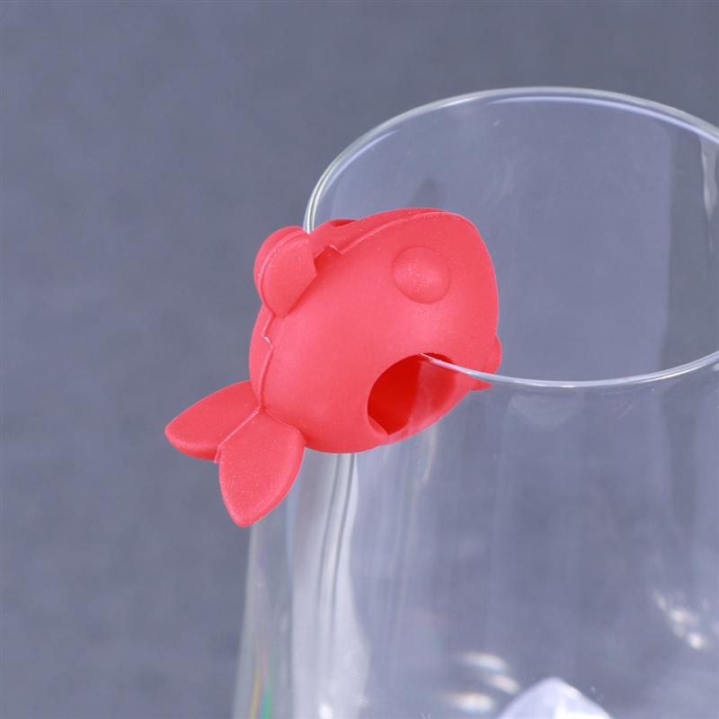 6 stk silikone glas tuscher glas charms moderigtigt vin glas drikke tuscher charms til sammenkomster