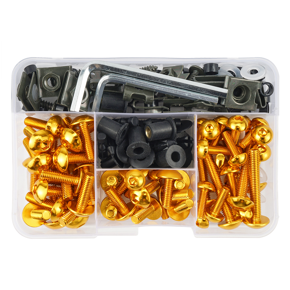 190-teiliges Karosserieschrauben-Verkleidungsschrauben-Set für Honda CBR600RR 2003 CBR1000F CBR 6000 900 929 954 1000 RR CBR600 F F2 F3 F4i: Gold