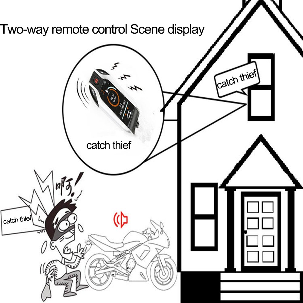 Motor Alarm Apparaat 2 Way Anti-Diefstal Systeem Scooter Inbraak Trillingen Alarm Afstandsbediening Motor Universele 2V Auto-lock Accessoire