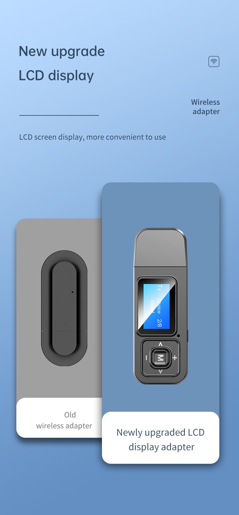 Bluetooth 5.0 Adapter LCD Screen Wireless Audio Bluetooth Transmitter Receiver For PC TV Car 3.5mm AUX Music Adapter