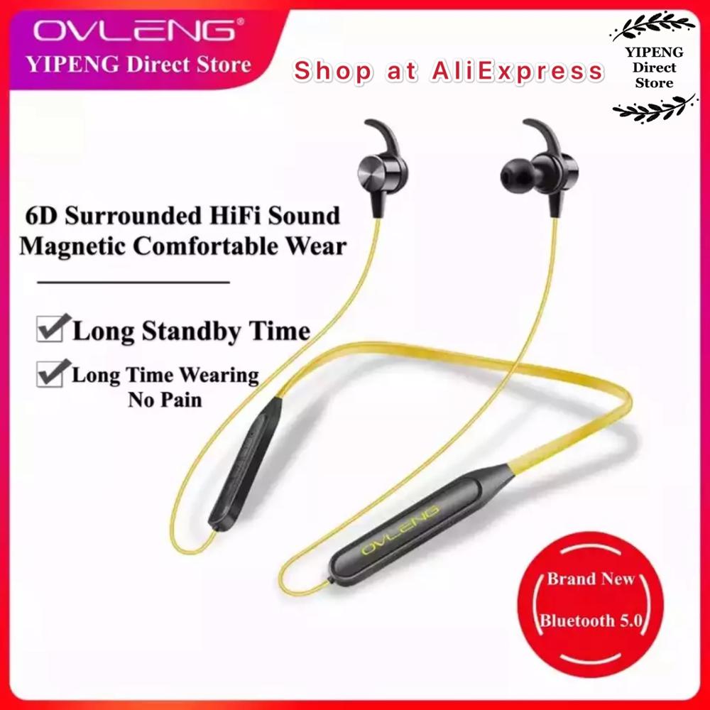 OVLENG S18 Wireless Bluetooth Earphones Sport Neckband Magnetic Earbuds Microphone Handsfree Stereo Bass Waterproof Earphone