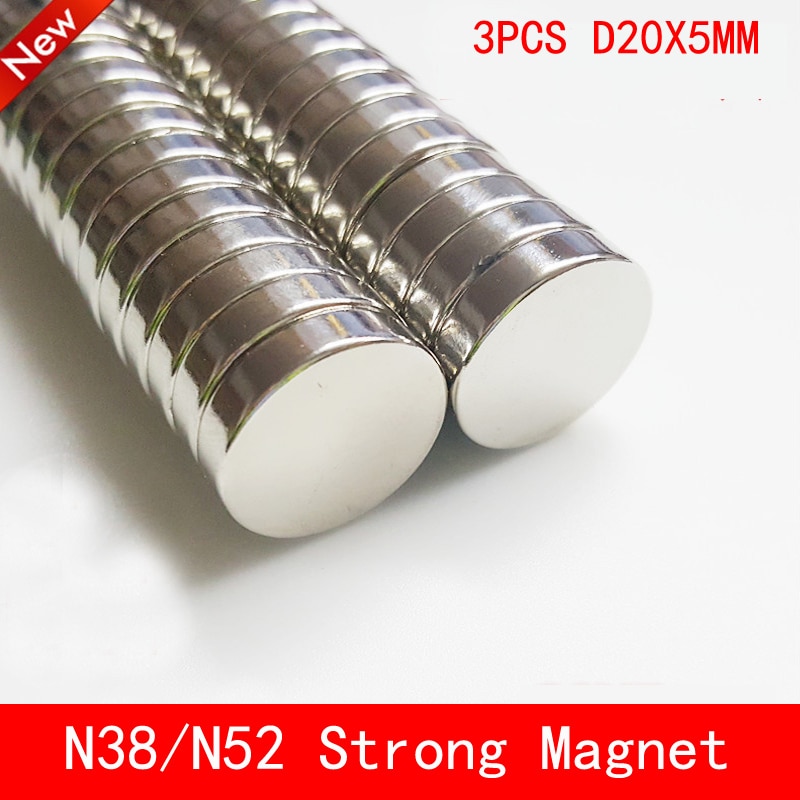 3 stks 20*5 Sterke Disc Magneten Dia 20mm x 5mm N50 N52 Zeldzame Aarde Neodymium Magneet 20mm * 5mm
