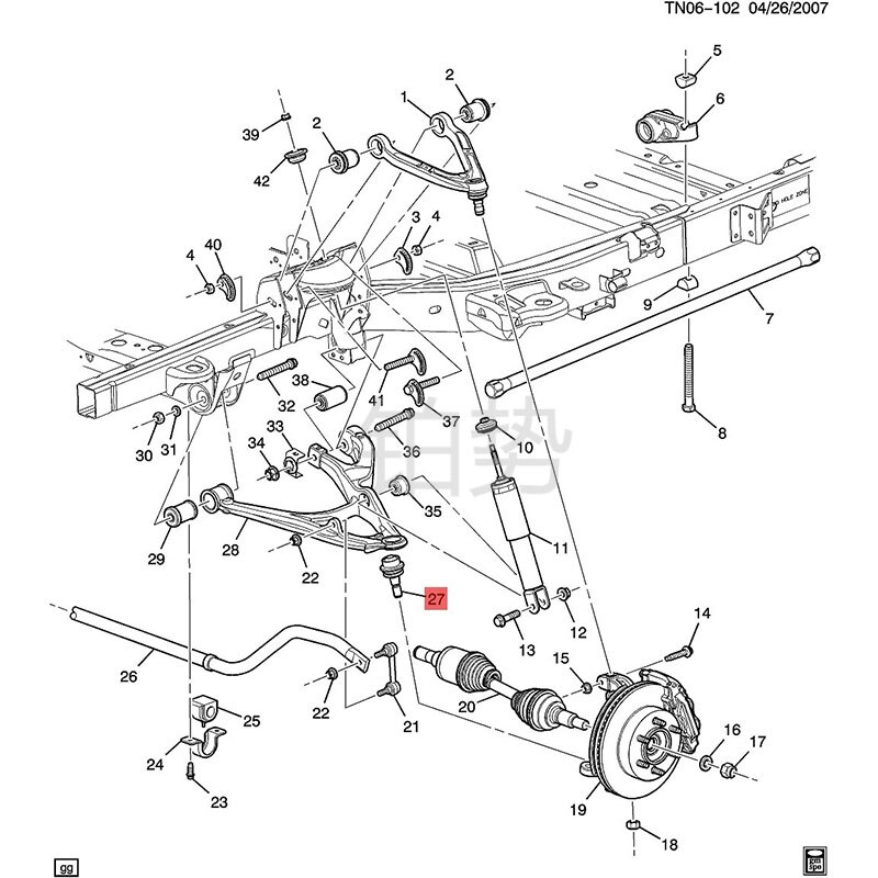 Auto Voorwiel Lagere Fuseekogel 2005-Hum Mer 3.5 Stuurinrichting Trekstang Kogelgewricht Controle Arm front Lower Ondersteuning Arm