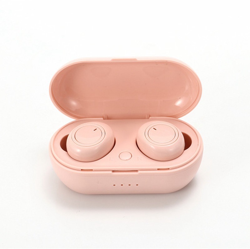 Y50 TWS Earphone bluetooth 5.0 True Wireless headphone Stereo Headset IPX7 Waterproof Sport Earbuds With Microphone Charging Box: Pink