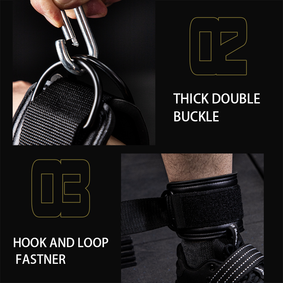 Ankle Strap for Cable Machines and Resistance Bands, Work Out Cuff Attachment for Home & Gym, Glute Workouts - Kickbacks