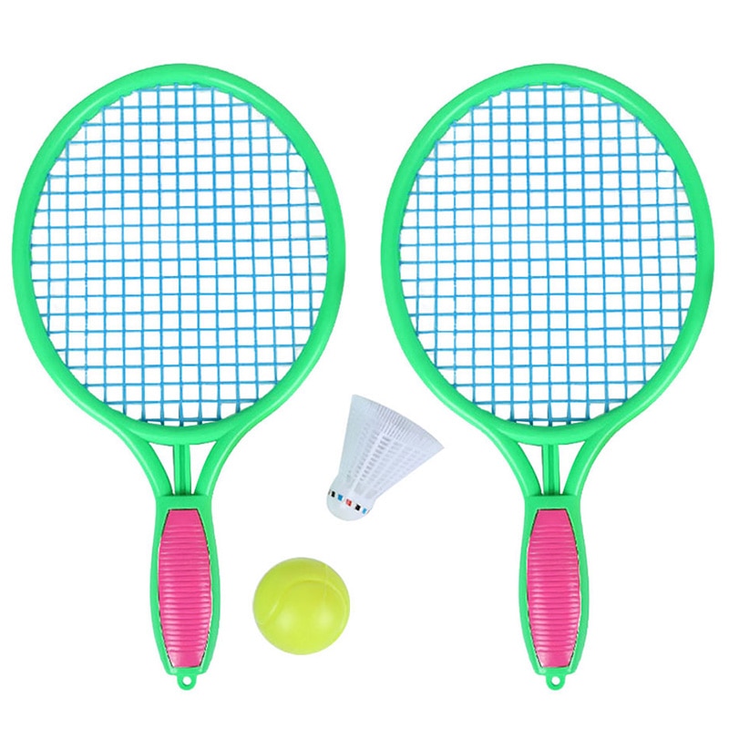 Raqueta para tenis de playa, raqueta de tenis para deportes al aire libre para niños con pelota de Bádminton: Green