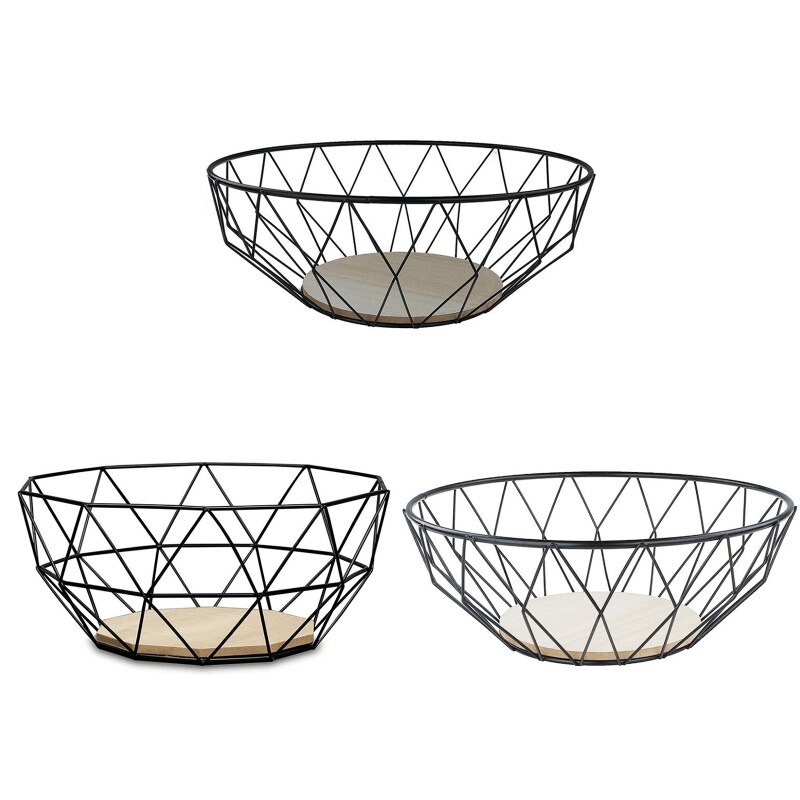 Fruit Basket Bowl Metal Wire Container Kitchen Vegetable Storage Holder 37MF
