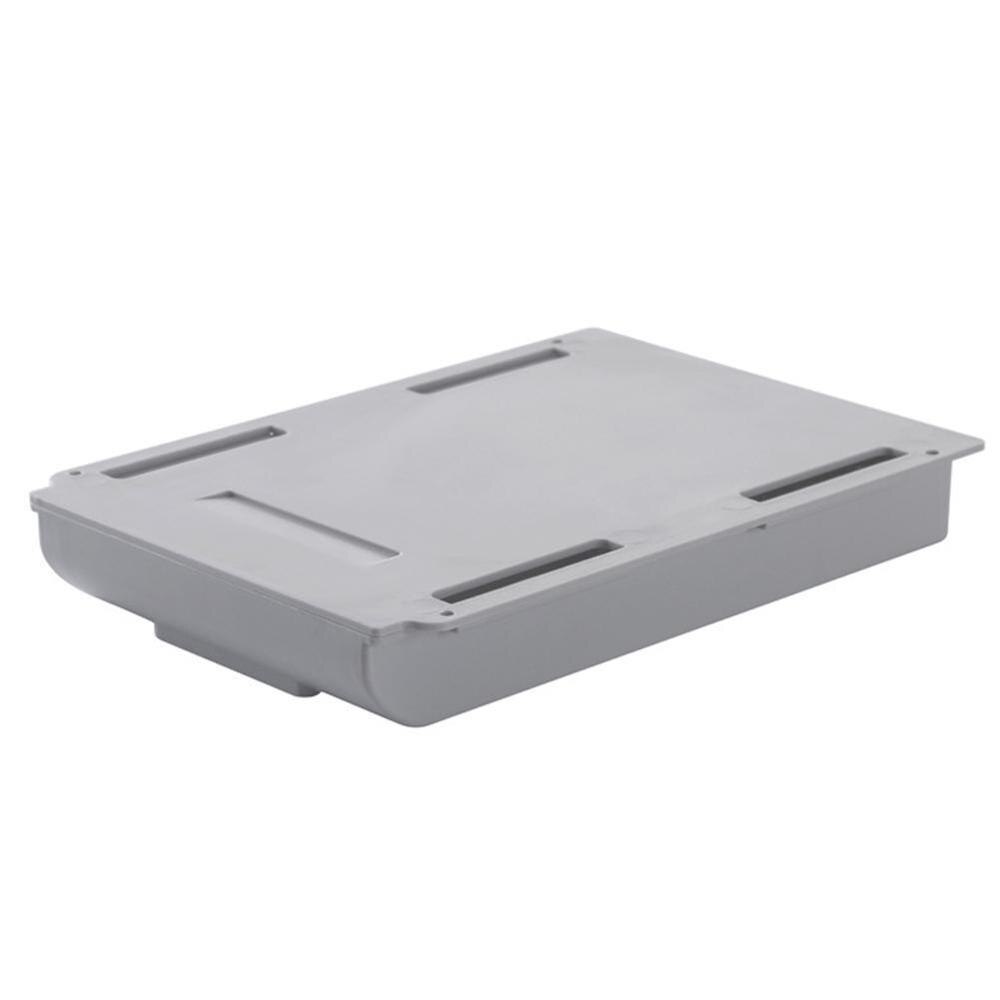 Self-adhesive Hidden Storage Box Under The Desk Drawer Storage Box Household Non-punch-free Sorting Storage: grey L