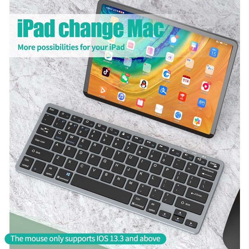 Combo tastiera e Mouse Wireless Bluetooth ricaricabili Mouse Wireless ergonomico silenzioso per tastiera del Computer portatile