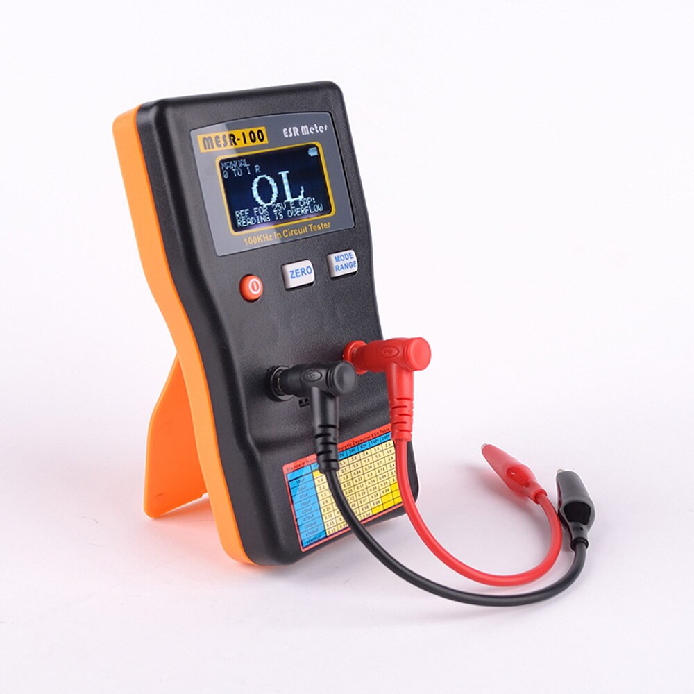 Mesr -100 esr kondensator tester kapacitans ohm meter måling kapacitans modstand kondensator kredsløb tester