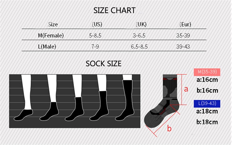 Katoen Outdoor Bergbeklimmen Wandelen Sport Sokken Thicken Winter Warm Fietsen Sokken Voor Mannen Vrouwen Ski Vissen Gym Unisex