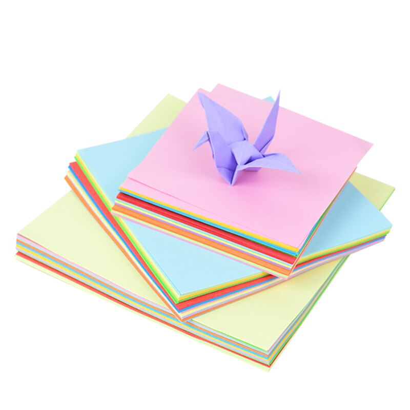 100Pcs Vierkante Origami Papier Dubbele Kanten Effen Kleur Vouwen Papier Multicolor Kids Handgemaakte Diy Scrapbooking Craft Decor