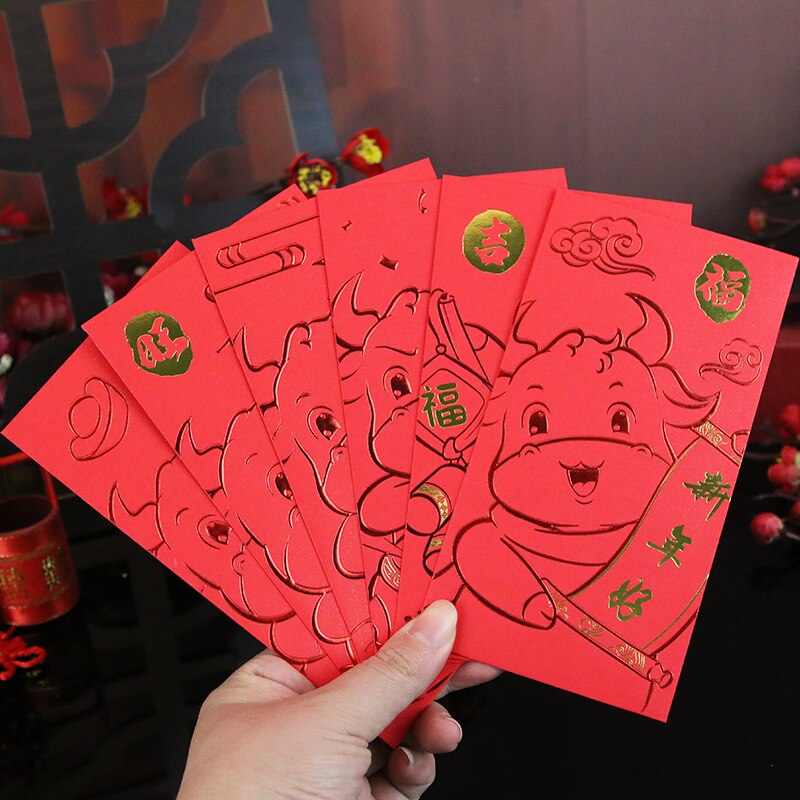 Cartoon Ox Chinese Lunar Year Thick 3D Red Packets
